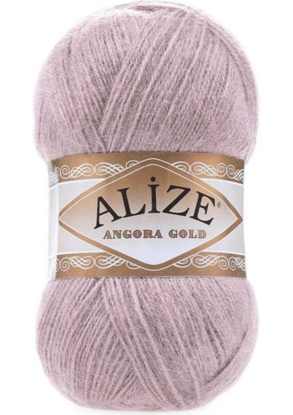 5 Adet Angora Gold El Örgü Ipliği 5X100 gr 163/GÜL Grisi