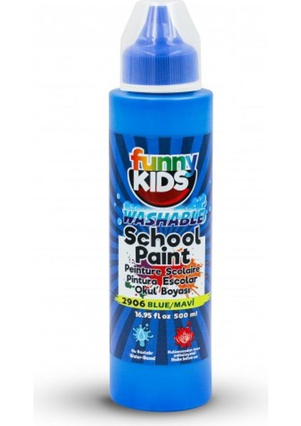 (Washable) Yıkanabilir Okul Boyası 500ML - Mavi