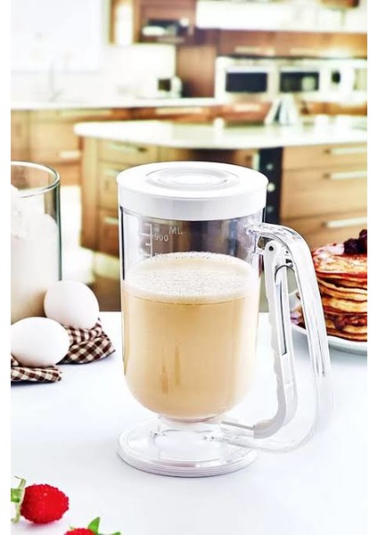 Ölçekli Hamur Porsiyonlayıcı Aparat Pankek Krep Kek Dağıtıcı Ölçülü Krema Akıtma Dökme Aleti