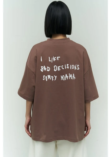 Collection I Like Mama Kahve Oversize T-Shirt