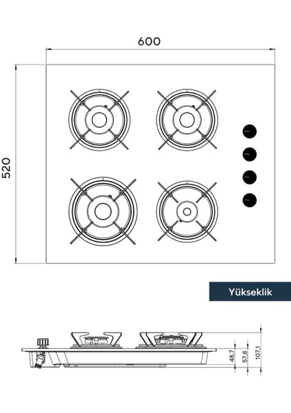 Set Üstü Ocak Antrasit