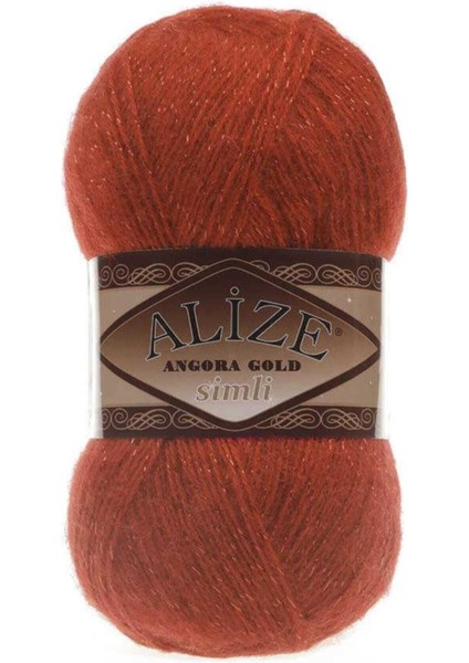 ( 5 Adet ) Angora Gold Simli Taba 36 El Örgü Iplikleri Yelek Hırka Ipi Atkı Kazak Ipliği