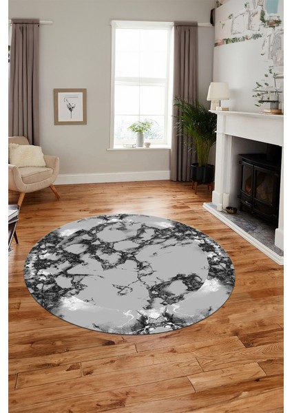 Modern Tasarım Mermer Desen Dijital Kaymaz Yıkanabilir Yuvarlak Salon Halısı, Y-Mermer-30-Gri, fiyatları