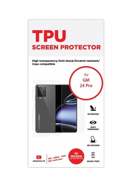 General Mobile Gm 24 Pro Ön, Arka ve Yan Koruyucu Full Body Tpu Film