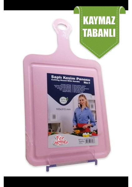 Kesme Tahtası Kaydırmaz Plastik Kesme Sunum Tahtası Pratik Kesim Panosu 165X315 mm