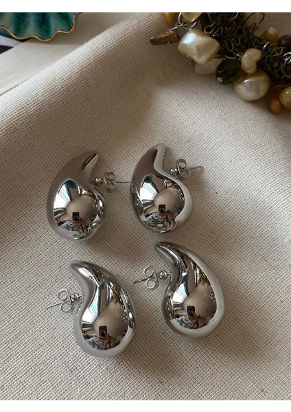 Aurrari Gold Bottega Gözyaşı Damla Model Küpe-Vintage Küpe-Gümüş Küpe modelleri
