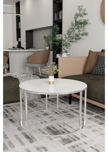 4 Lü Temperli Kırılmaz Cam Gümüşmetal Ayaklı Cam C Model Sehpa Takımı (Zigon ve Orta) fiyatları