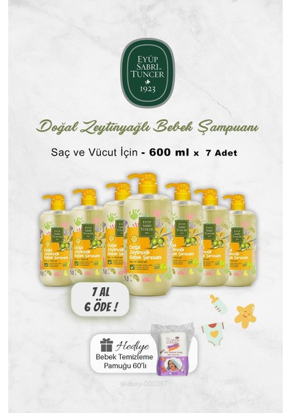 7 Al 6 Öde Eyüp Sabri Tuncer Bebek Şampuanı 600 Ml, Bebek Pamuğu Hediye