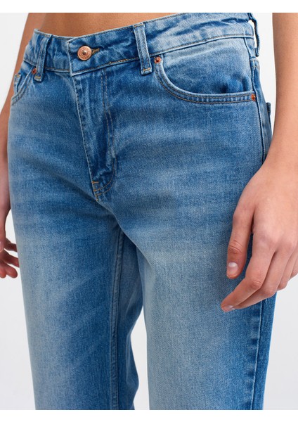 71440 Düşükbel Comfort Likra Denim Pantolon-Koyu Mavi fırsatları