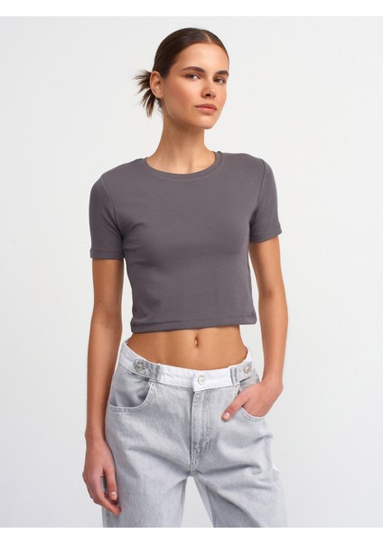 30124 Crop T-Shirt-Füme