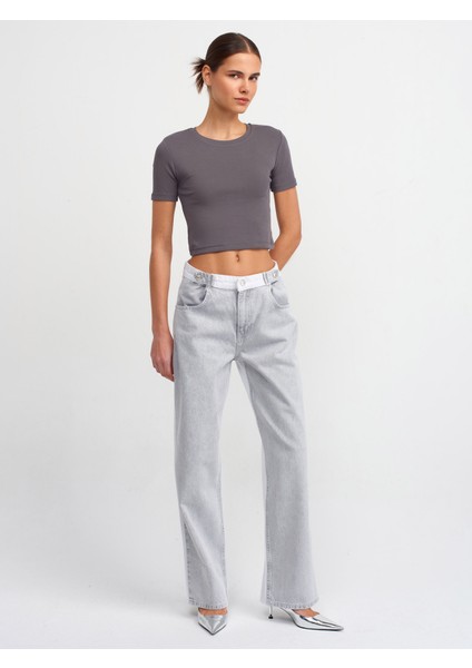 30124 Crop T-Shirt-Füme modelleri