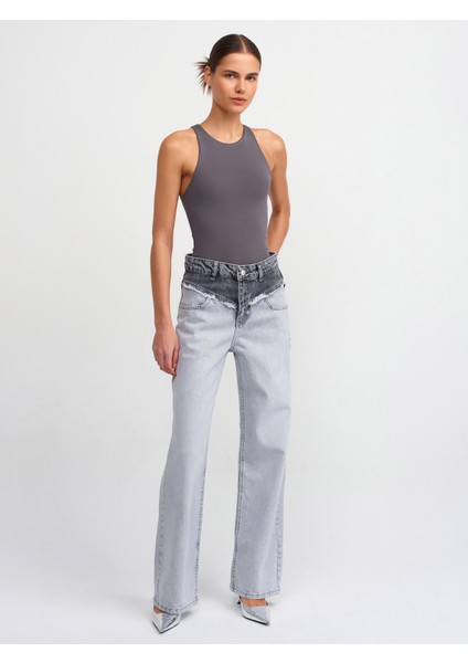 3694 Halter Yaka T-Shirt-Füme
