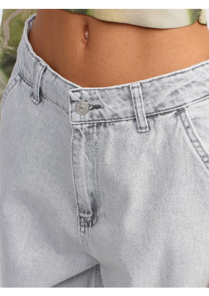 71450 Kar Yıkama Gri Skater Denim Pantolon-Gri fırsatları
