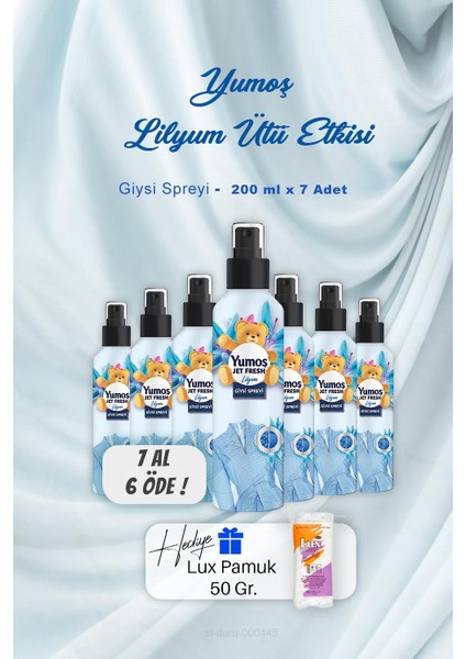 7 Al 6 Öde Yumoş Ütü Etkisi Giysi Spreyi Lilyum 200 Ml, Pamuk Hediyeli