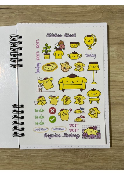 Sanrio Purin A5 Boyutunda Defter 50 Sayfa, 1 Sayfa Bonus Mat Sticker