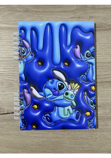 Stitch Karakterli A5 Boyutunda Defter 50 Sayfa, 1 Sayfa Bonus Mat Sticker