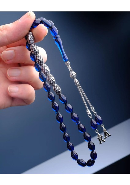 Kişiye Özel Isimli Sıkma Ateş Kehribar Tesbih Özel Kutulu