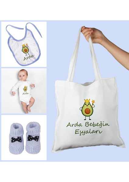 Bebeklere Özel Çantasında Kişiye Özel Zıbın Önük ve Patik Bebek Hediye Seti 109758