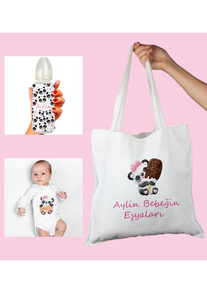 Bebeklere Özel Çantasında Kişiye Özel Zıbın ve Biberon Bebek Hediye Seti 110003