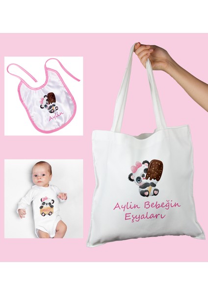 Bebeklere Özel Çantasında Kişiye Özel Zıbın ve Önlük Bebek Hediye Seti 109979