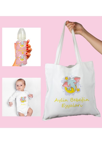 Bebeklere Özel Çantasında Kişiye Özel Zıbın ve Biberon Bebek Hediye Seti 110014