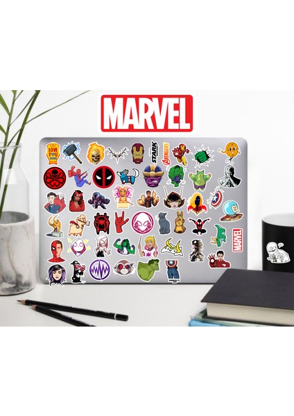 Marvel Comics Defter Suluk Laptop Notebook Tablet Telefon Kılıf Sticker Seti