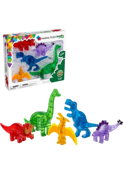 Magna Tiles Oyuncak Dinozorlar, 5 Parça