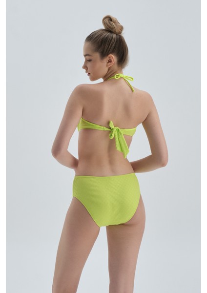 Fıstık Yeşili Halter Yaka Bikini Üst