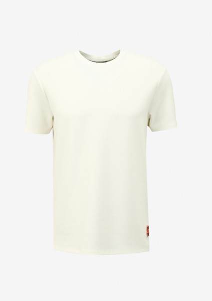 Beyaz Erkek Bisiklet Yaka Loose Fit T-Shirt D4SM-TST3277