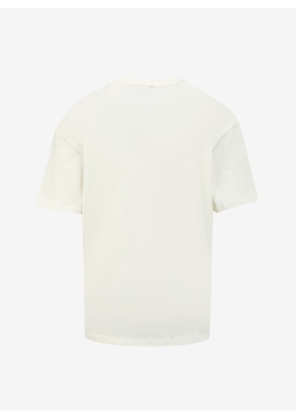 Beyaz Kadın Loose Fit Baskılı T-Shirt D4SL-TST3037 fiyatları