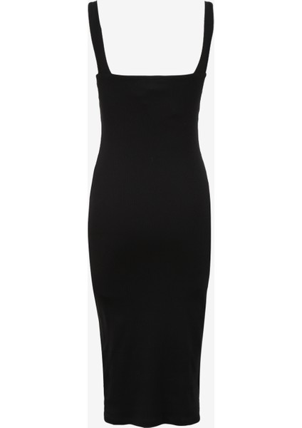 Siyah Kadın U Yaka Elbise F4SL-ELB0336 fiyatları