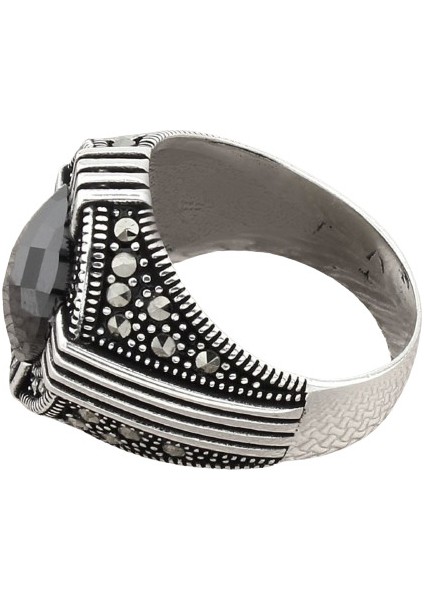 Erkek Yüzük Gümüş 925 Markazit Taşlı modelleri