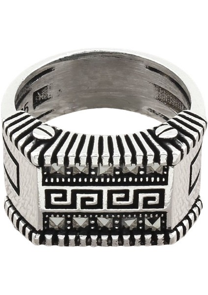 Erkek Yüzük Gümüş 925 Markazit Taşlı fiyatları