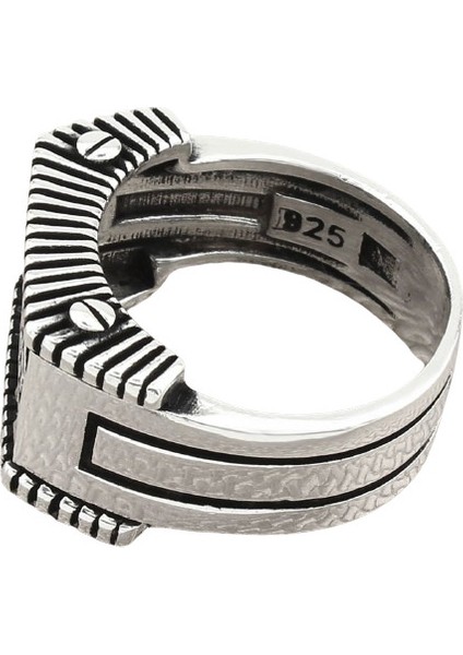 Erkek Yüzük Gümüş 925 Markazit Taşlı modelleri