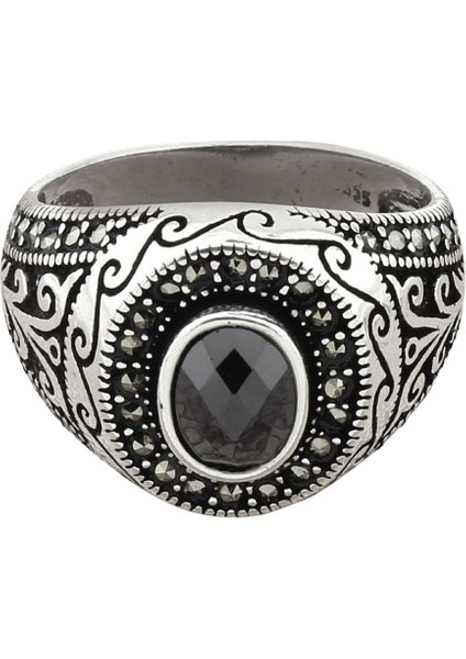 Erkek Yüzük Gümüş 925 Markazit Taşlı fiyatları
