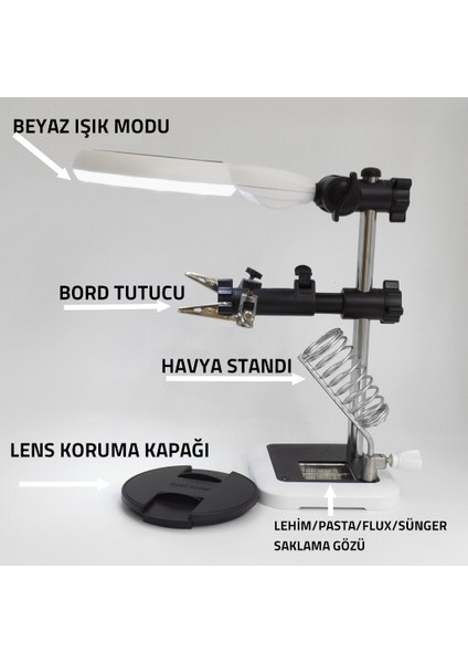 15 Ledli Anakart Bord Tutacağı Havya Standı MG16129-15LC