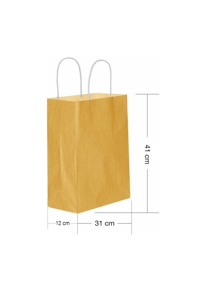 Roll-Up Kraft Çanta Altın Büyük Boy 31x41cm 25lI