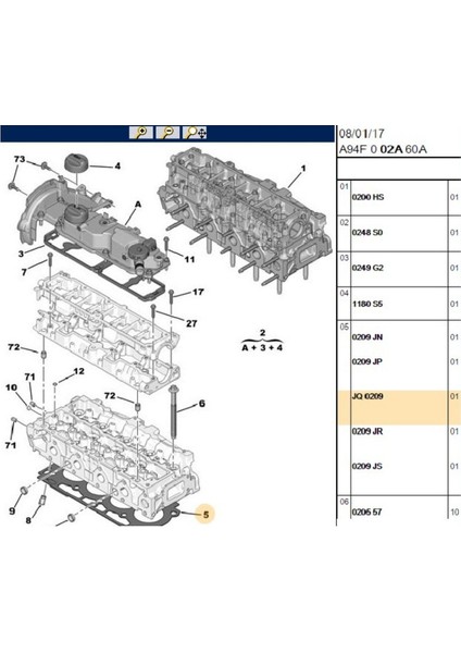 Silindir Kapak Contası Euro5 Dv6 1 Tırnak 307 406 607 806 Partner Expert C4 C5 C8 Berlingo Jumpy (0209JQ)