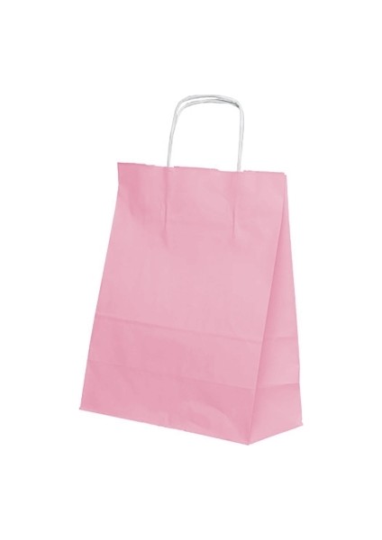 Roll-Up Kraft Çanta Pembe Orta Boy 25x31cm 25lI