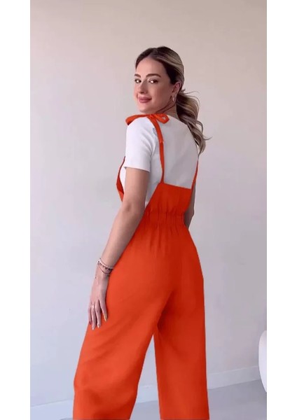 Omuzdan Bağlamalı Tulum - Turuncu fiyatları