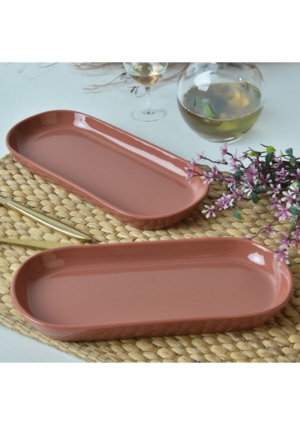 Kızıl Kahve Noyan Kayık Tabak 26 cm 2 Adet 607