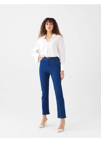 Lcwaıkıkı Basic Kadın Yüksek Bel Slim Fit Düz Jean Pantolon