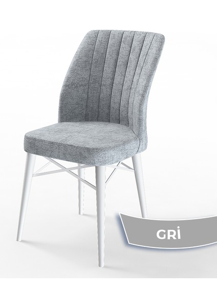 Concept Nef Serisi 70X114 Açılabilir Mdf Mutfak Masa Takımı Beyaz Masa ve 6 Sandalye