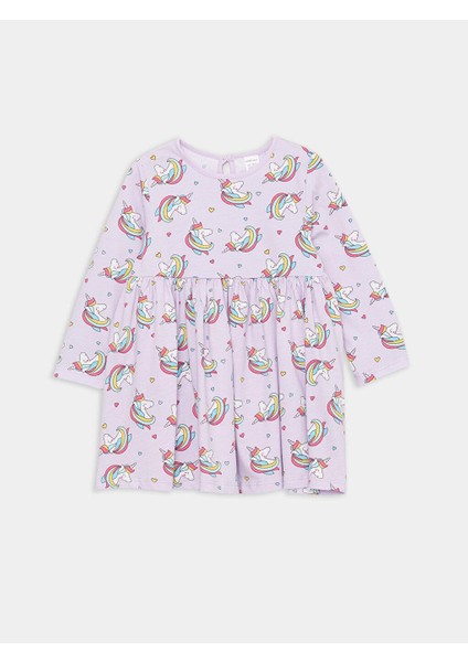 Lcw Baby Bisiklet Yaka Uzun Kollu Baskılı Kız Bebek Elbise 2'Li fiyatları