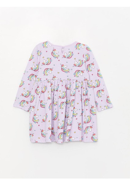 Lcw Baby Bisiklet Yaka Uzun Kollu Baskılı Kız Bebek Elbise 2'Li modelleri