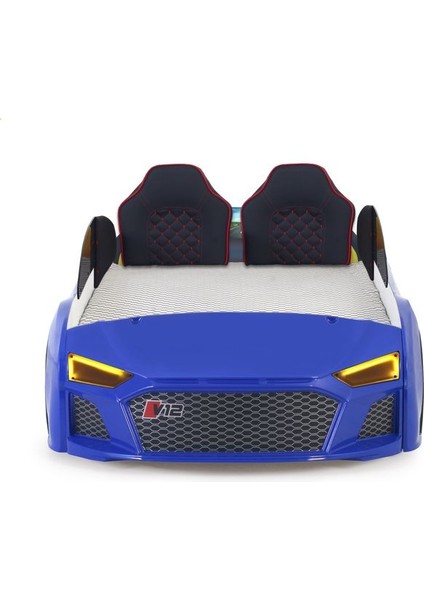Mavi Arabalı Yatak V12 Audi Full Ledli Kumandalı ve Müzikli