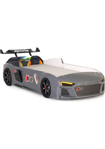 Gri Arabalı Yatak V12 Audi Işıklı Full Plastik fırsatları