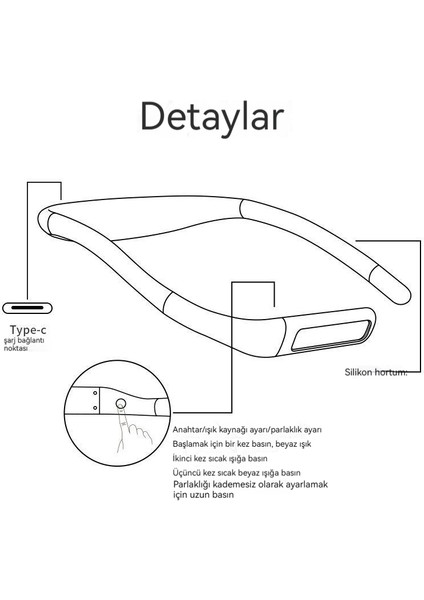 Ev Asılı Boyun USB Şarj Edilebilir Öğrenme Gece Lambası (Yurt Dışından)