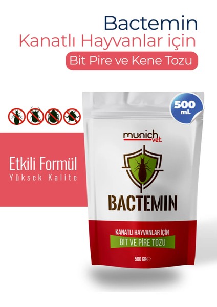 Bactemin Kuşlar Için Bit-Pire ve Kene Tozu 500 gr