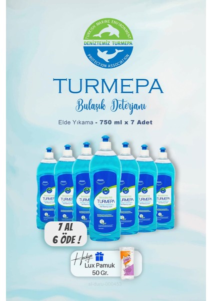 7 Al 6 Öde Turmepa Elde Yıkama Bulaşık Deterjanı 750 Ml, Pamuk Hediyeli